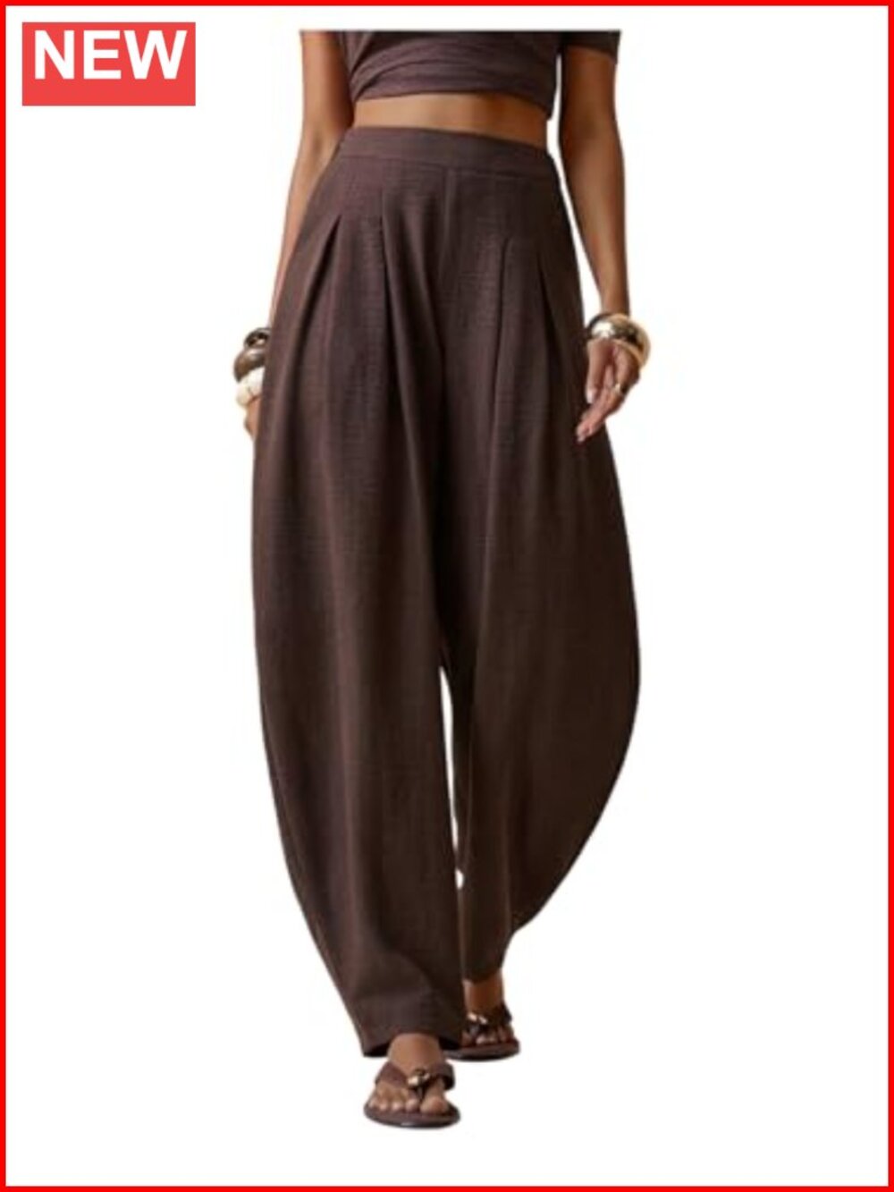 Wide Leg Barrel Work Pants Baggy Trousers Pleated High Waist Loose Fit